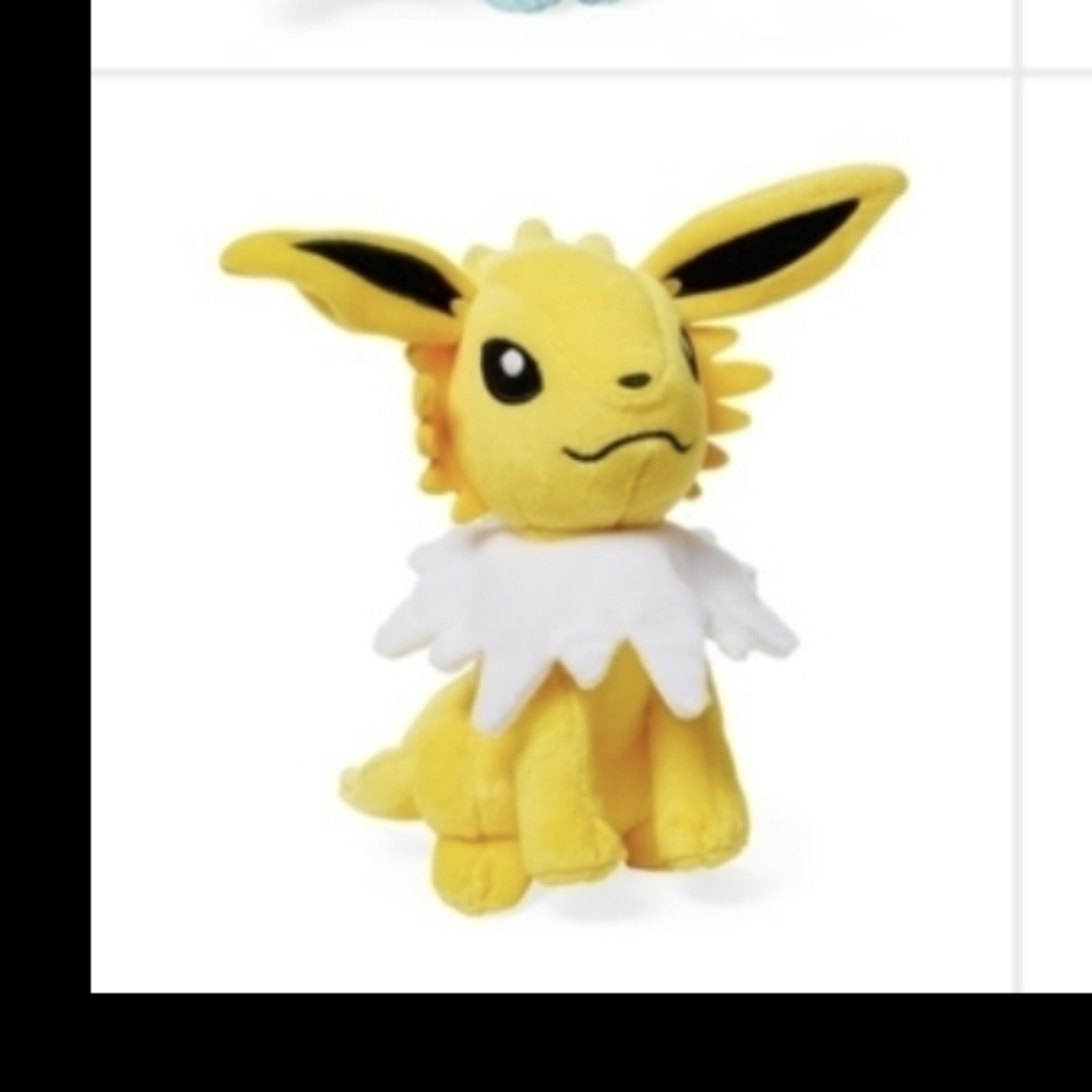Pokemon jolteon plushes sitting